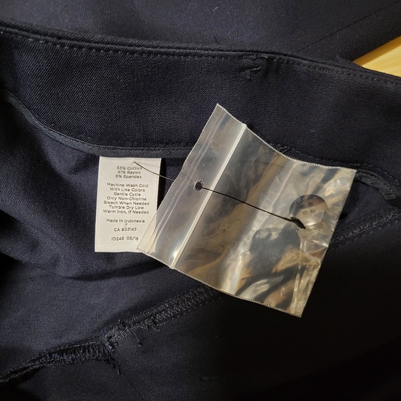 SOLD - Talbots Navy Blue High Waist Straight Pants Size 4 - Picture 7 of 7